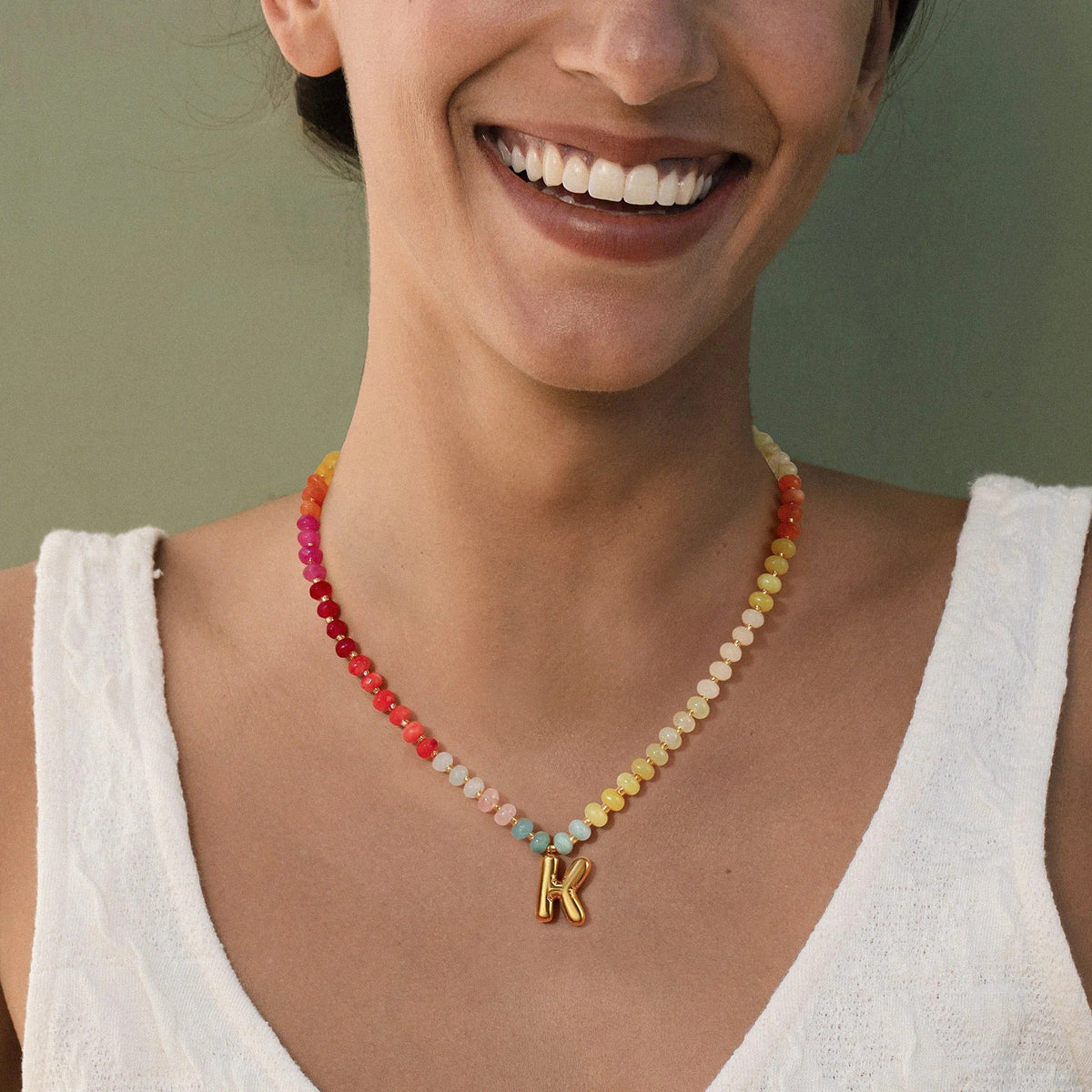 Colorful Balloon Letter Necklace