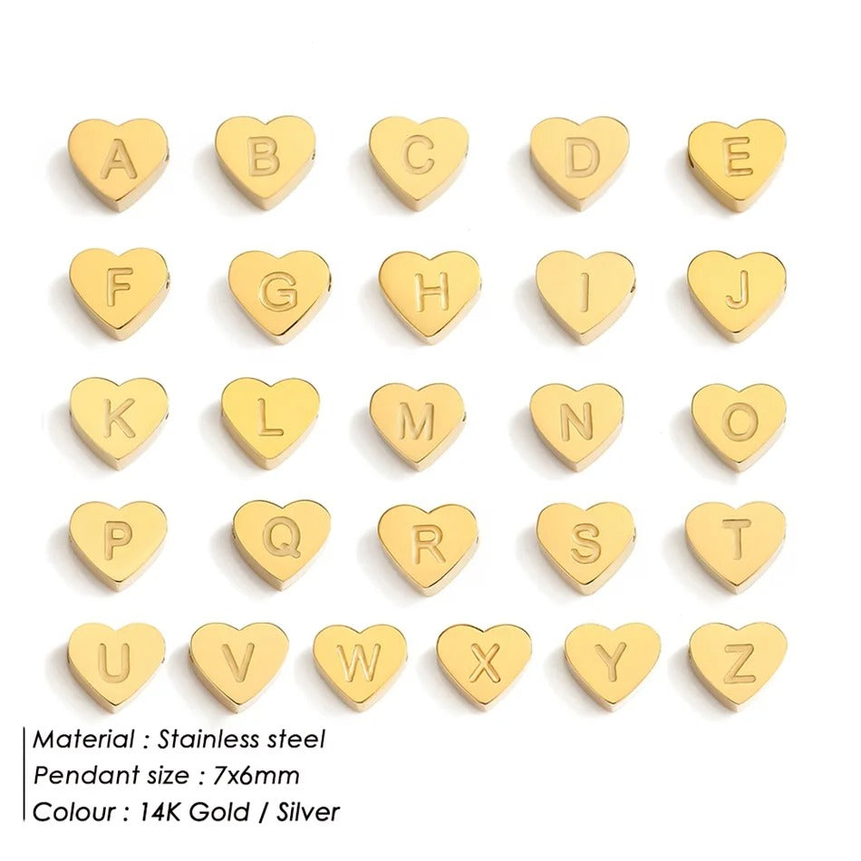 Dainty Initial Heart Bracelet