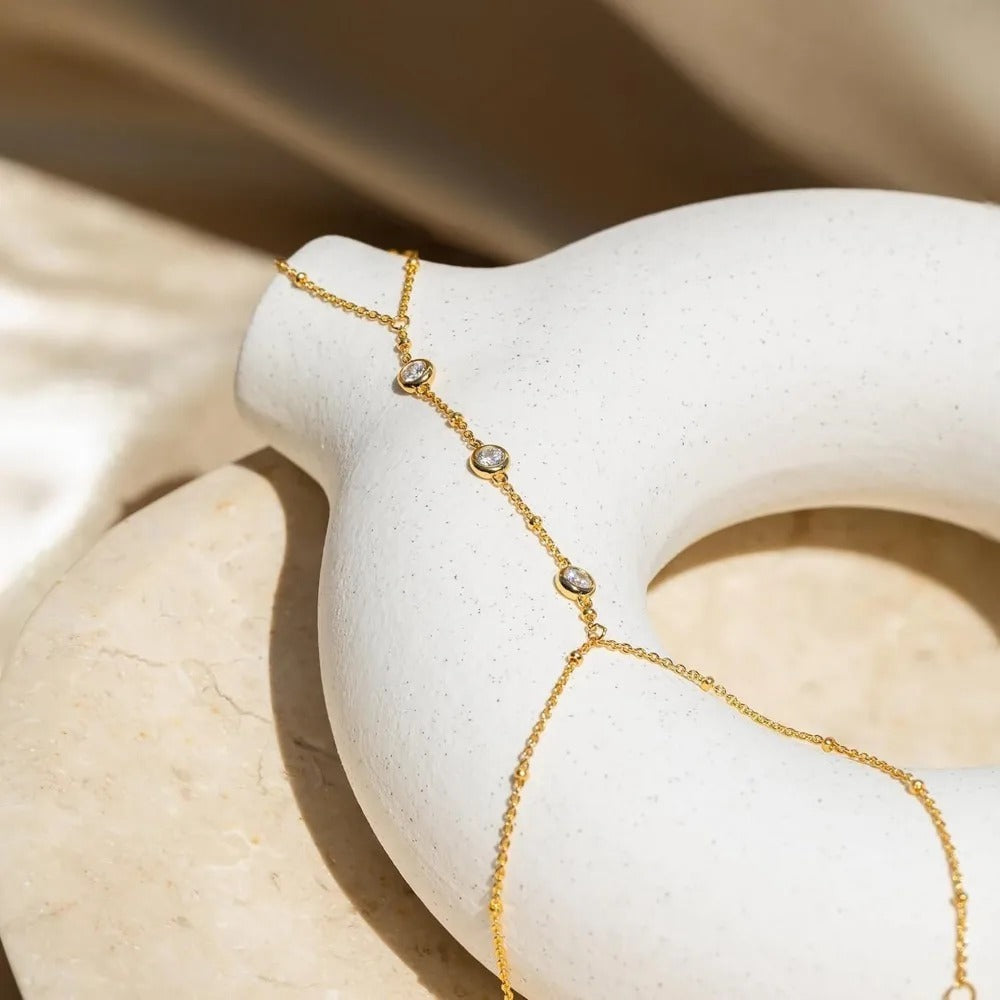 Dainty Thin Link Hand Bracelet