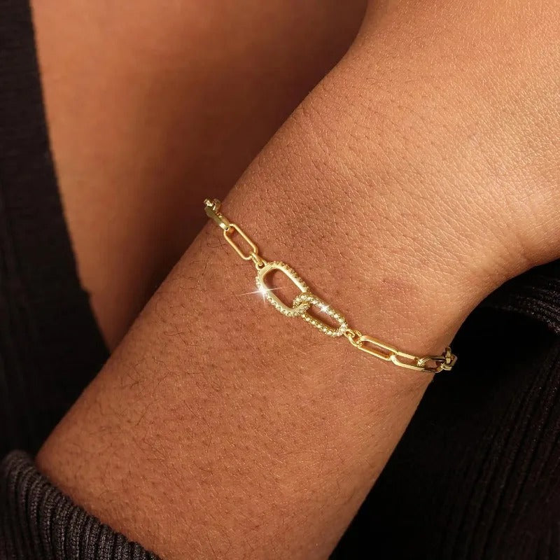 Adjustable Interlocks Hoop Bracelet