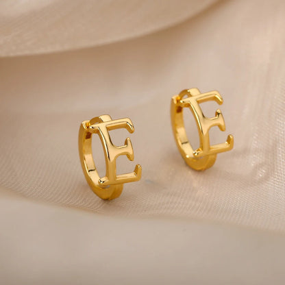 Minimal Initial Letter Stud Earrings