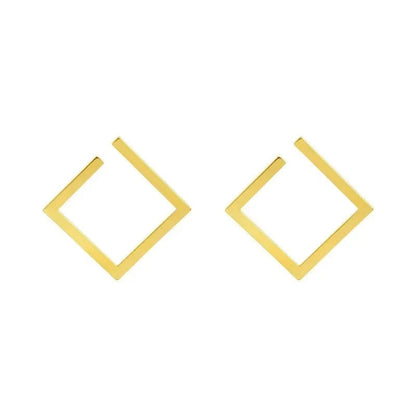 Minimal Square Geometric Earrings
