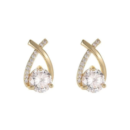 Shiny Ribbon Stud Earrings