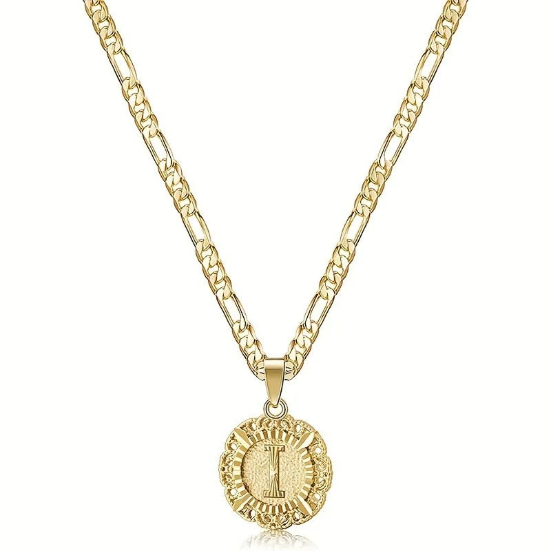 Round Letter Initial Necklace