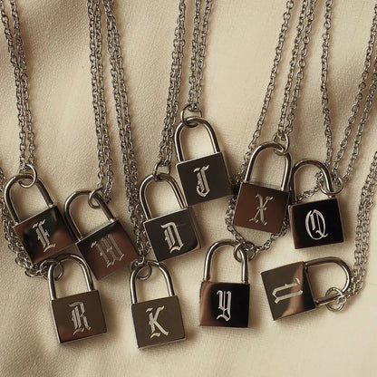 Lock Letter Initial Necklace