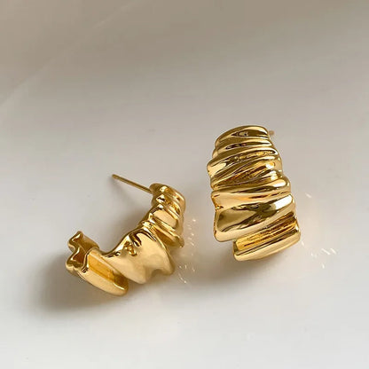 Wavy Ripple Stud Earrings