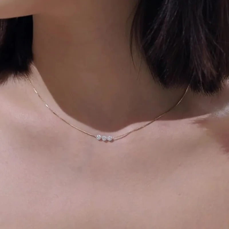 Delicate Three Stone Necklace