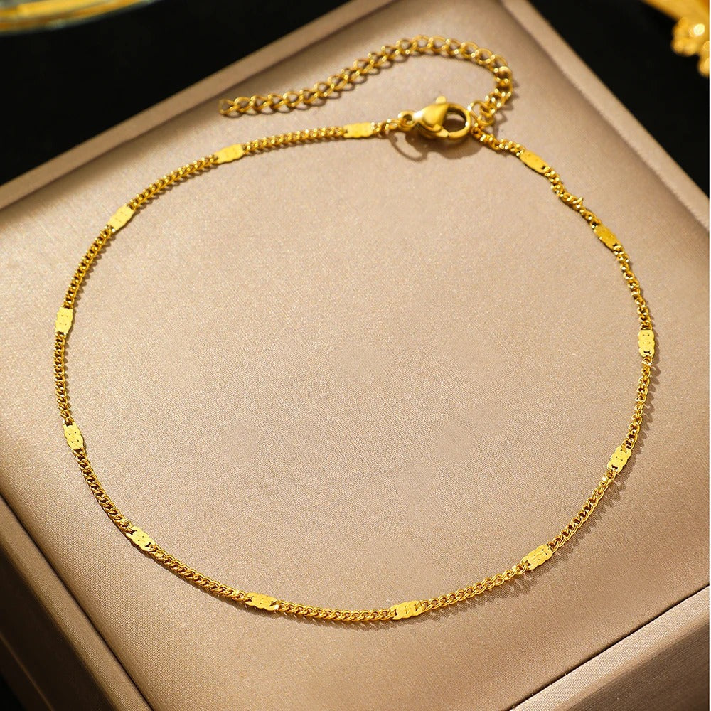 Delicate Minimal Thin Chain Anklet