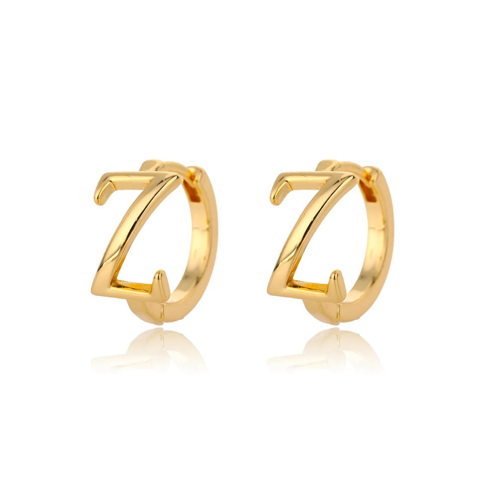 Minimal Initial Letter Stud Earrings