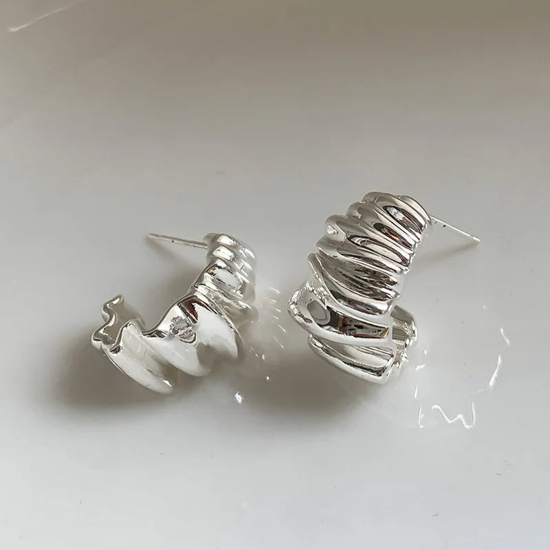 Wavy Ripple Stud Earrings