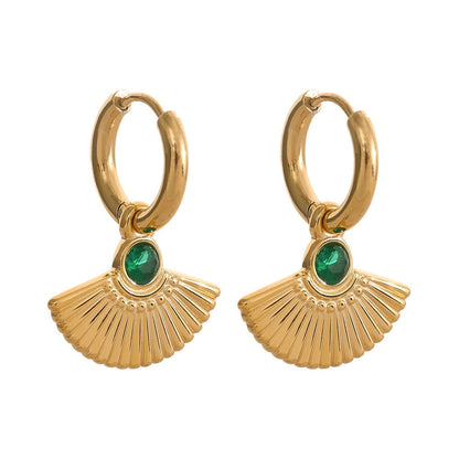 Scalloped Gem Earrings