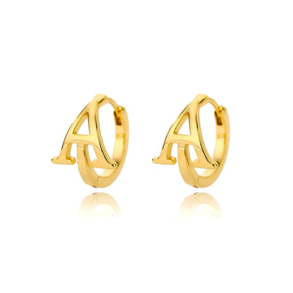 Minimal Initial Letter Stud Earrings